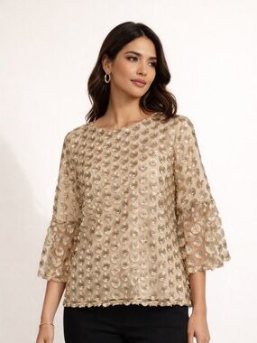 Calvin Klein | Evil Eye Gold Embellished Women's Top Size XL